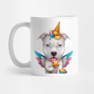 White Pitbull Ice Cream Unicorn Mug